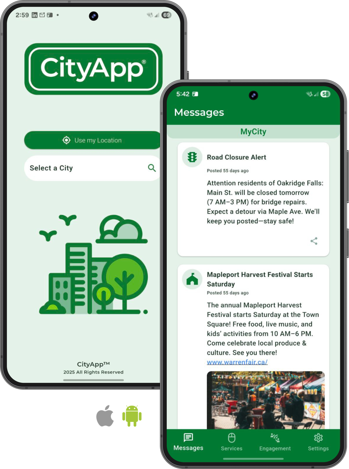 CityApp Screens Android